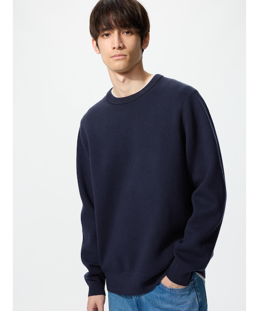 ウォッシャブルミラノリブクルーネックセーター