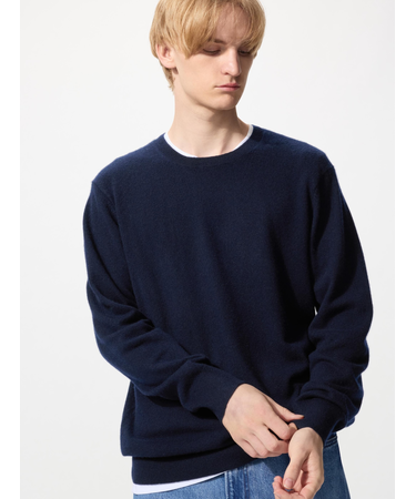 カシミヤクルーネックセーター