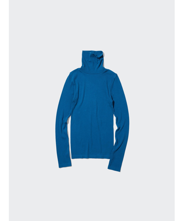 極暖ヒートテックシームレスリブタートルネックT