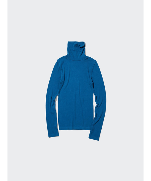 極暖ヒートテックシームレスリブタートルネックT