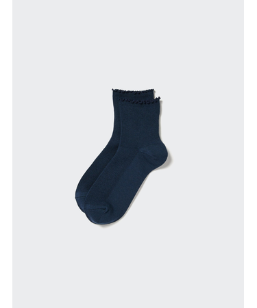 ヒートテックソックス/クルー/フリル