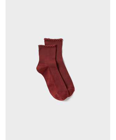 ヒートテックソックス/クルー/フリル