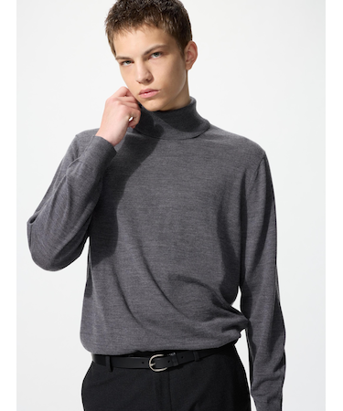 メリノタートルネックセーター