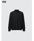 ブラッシュドジャージーモックネックTシャツ