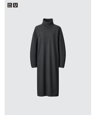 ブラッシュドジャージータートルネックワンピース（長袖）