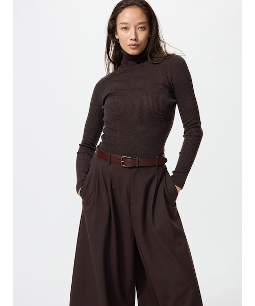 メリノリブタートルネックセーター｜ユニクロの通販｜&mall（アンド