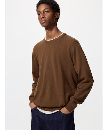 メリノクルーネックセーター