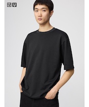 エアリズムコットンオーバーサイズTシャツ/5分袖