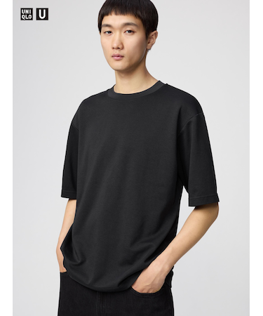 エアリズムコットンオーバーサイズTシャツ/5分袖