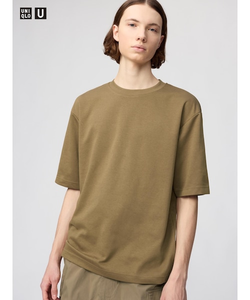 エアリズムコットンオーバーサイズTシャツ/5分袖｜ユニクロの通販