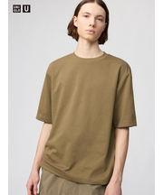 エアリズムコットンオーバーサイズTシャツ/5分袖