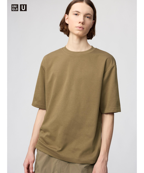 エアリズムコットンオーバーサイズTシャツ/5分袖