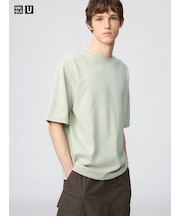 エアリズムコットンオーバーサイズTシャツ/5分袖