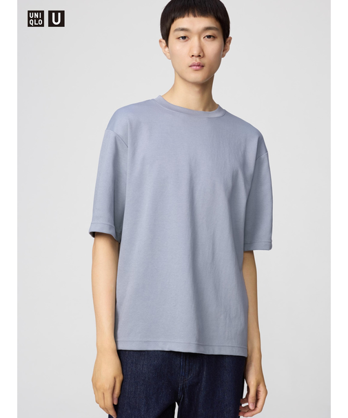 エアリズムコットンオーバーサイズTシャツ/5分袖