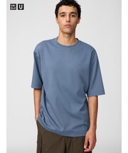 エアリズムコットンオーバーサイズTシャツ/5分袖