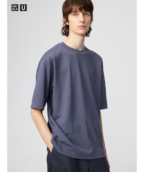 エアリズムコットンオーバーサイズTシャツ/5分袖｜ユニクロの通販