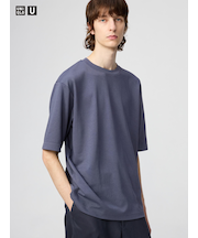 エアリズムコットンオーバーサイズTシャツ/5分袖