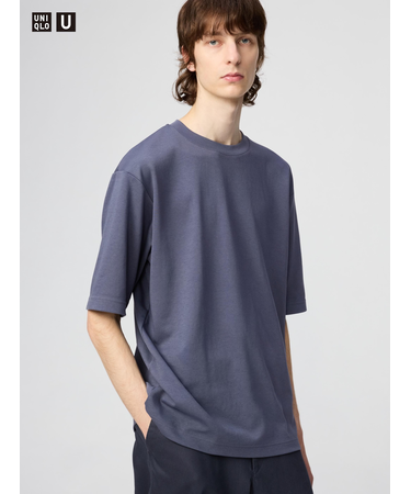 エアリズムコットンオーバーサイズTシャツ/5分袖