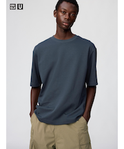 エアリズムコットンオーバーサイズTシャツ/5分袖