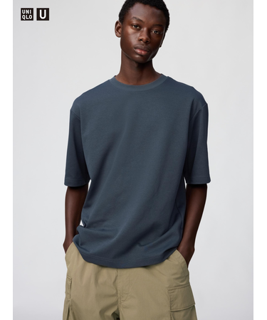 エアリズムコットンオーバーサイズTシャツ/5分袖