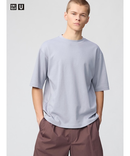 エアリズムコットンオーバーサイズTシャツ/5分袖｜ユニクロの通販