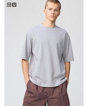 エアリズムコットンオーバーサイズTシャツ/5分袖