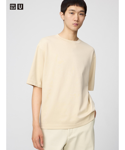 エアリズムコットンオーバーサイズTシャツ/5分袖
