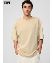 エアリズムコットンオーバーサイズTシャツ/5分袖