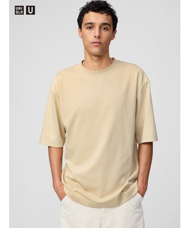 エアリズムコットンオーバーサイズTシャツ/5分袖