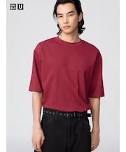 エアリズムコットンオーバーサイズTシャツ/5分袖