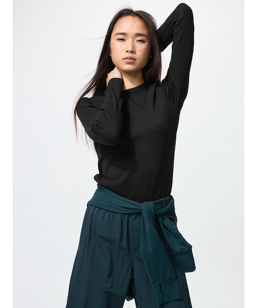 ソフトリブクルーネックT/長袖