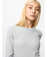 ソフトリブクルーネックT/長袖