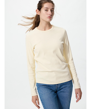 ソフトリブクルーネックT/長袖