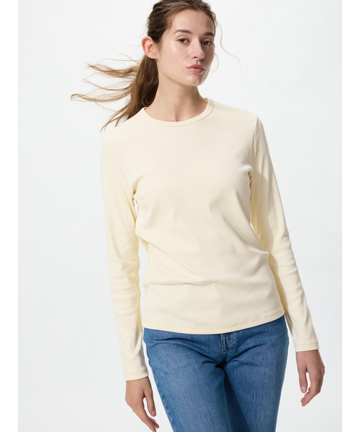 ソフトリブクルーネックT/長袖