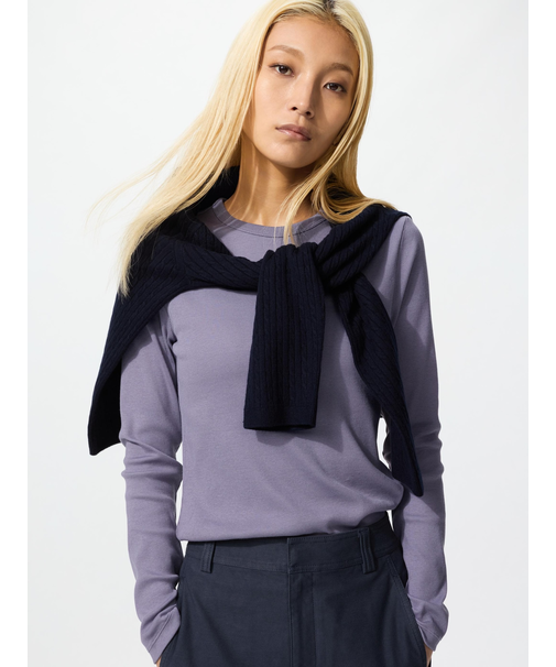 ソフトリブクルーネックT/長袖