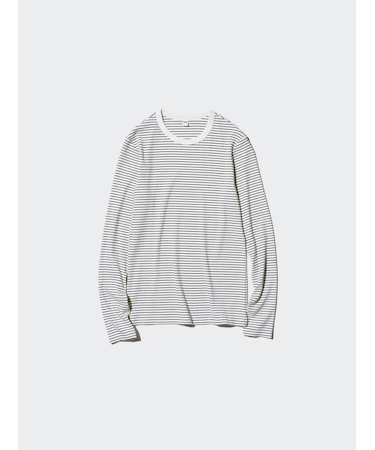 ソフトリブボーダークルーネックT