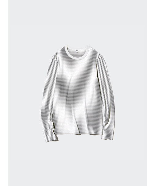 ソフトリブボーダークルーネックT