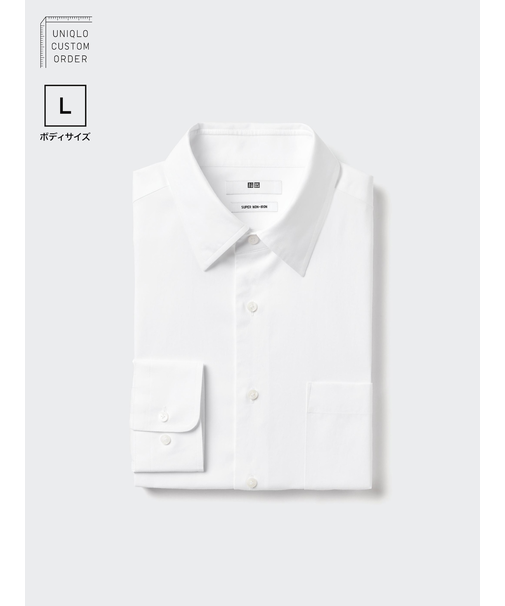 (丈85) スーパーノンアイロンシャツ/レギュラー襟/長袖/L