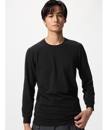 極暖ヒートテックコットンクルーネックT/9分袖