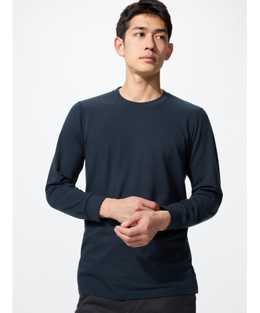 極暖ヒートテックコットンクルーネックT/9分袖