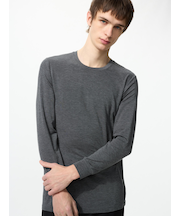 ヒートテッククルーネックT/9分袖