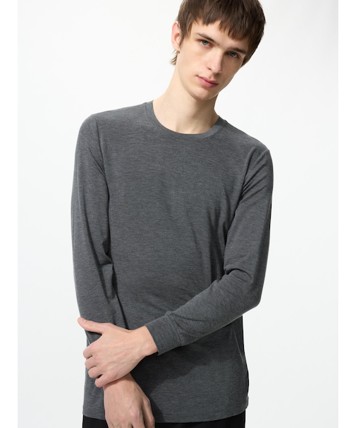 ヒートテッククルーネックT/9分袖