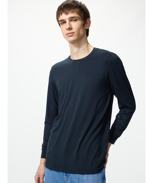 ヒートテッククルーネックT/9分袖