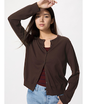 UVカットクルーネックカーディガン