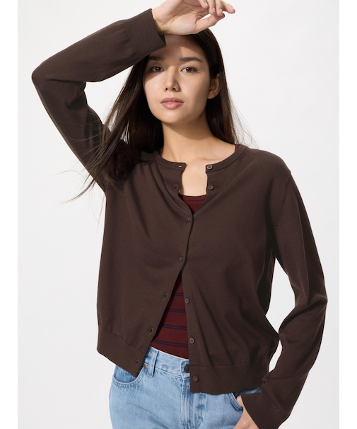 UVカットクルーネックカーディガン