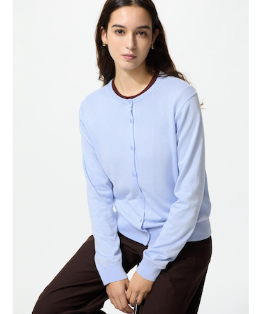 UVカットクルーネックカーディガン