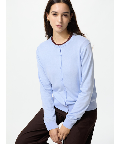 UVカットクルーネックカーディガン