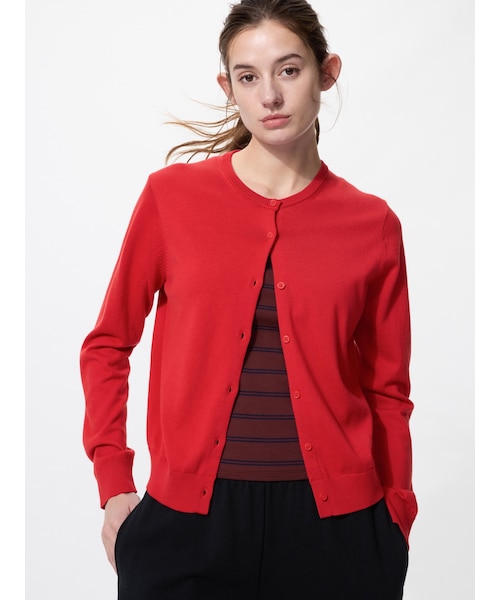 UVカットクルーネックカーディガン｜ユニクロの通販｜&mall（アンド