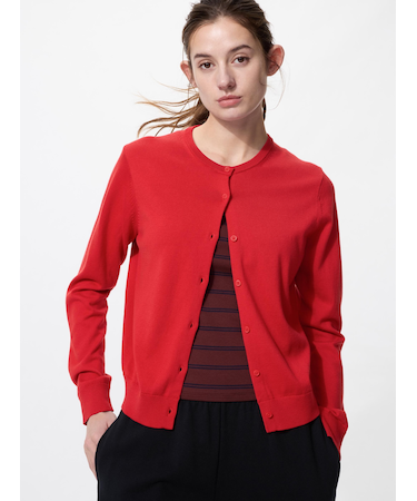 UVカットクルーネックカーディガン