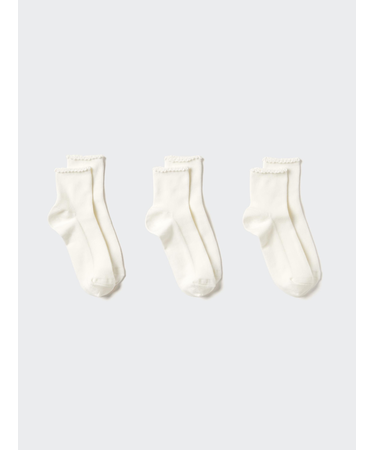 ソックス/3足組/クルーフリル